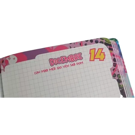 Diario Grande Agenda Scuola realizzato per SJ GANG ANIMALI GIRL NON DATATO 10 Mesi 20x15 cm (Sirenetta Rosa)