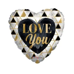 Palloncino I Love You Oro e Nero 18"45cm