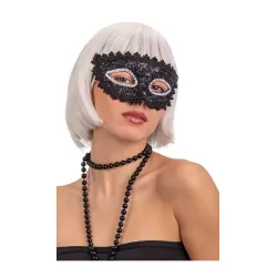 Maschera nera in plastica con pizzo